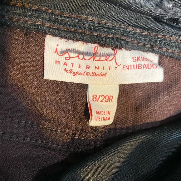 Ingrid Isabel Maternity Corduroy Crossover Panel Skinny Burgundy Pants Sz 8/29R - Picture 15 of 16